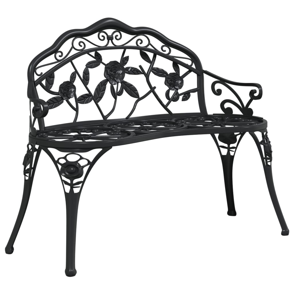Banc De Jardin Extérieur Métal 3 Places VEVOR - 127 Cm, Charge 250 Kg, Dossier & Accoudoirs, Motif Floral, Terrasse & Parc