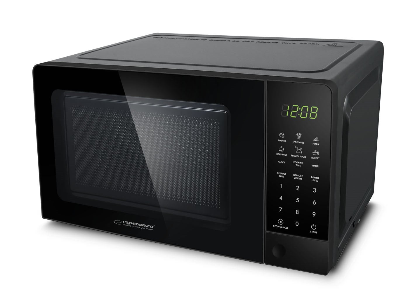 Esperanza Negro Horno Microondas Eko009 1100W - Imagen 2