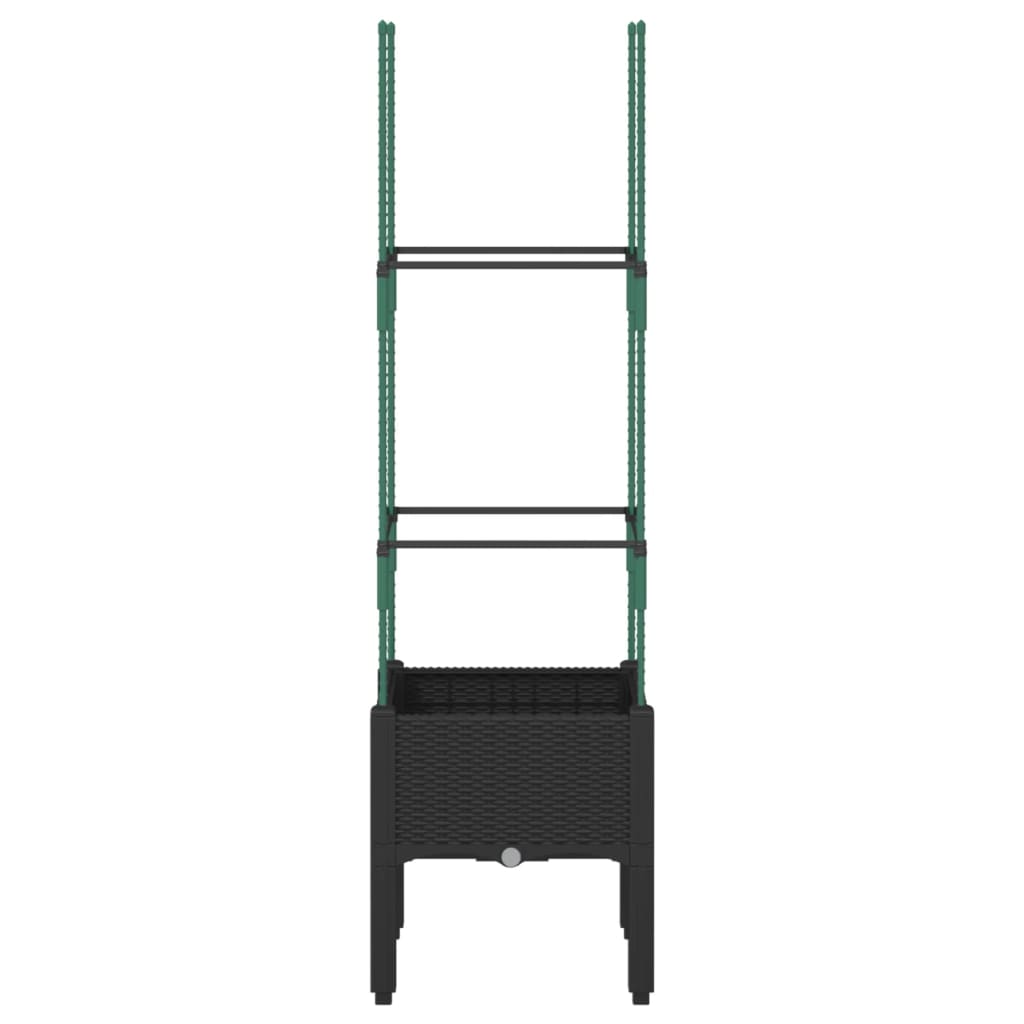 Maison Exclusive - Vaso/floreira de jardim c/ treliça 40x40x142,5 cm PP preto - 3