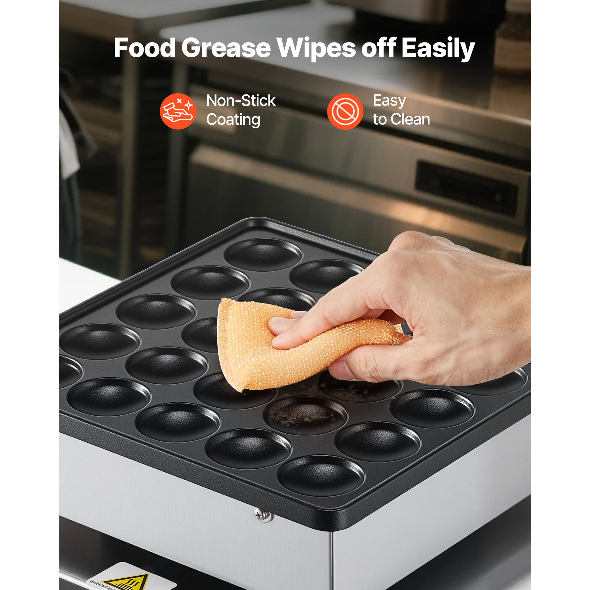Mini Crepiere Electrique SucceBuy, Appareil a Pancakes 25PCS 43 mm, avec Grille Antiadhesive en Inox, Reglage la Temperature et du Temps, pour Cuisine - 4