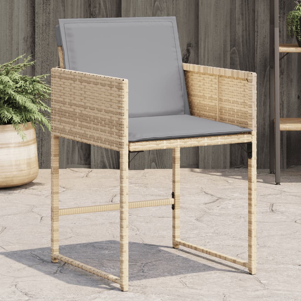 Poltrone da giardino con cuscini pz rattan sintetico beige mix