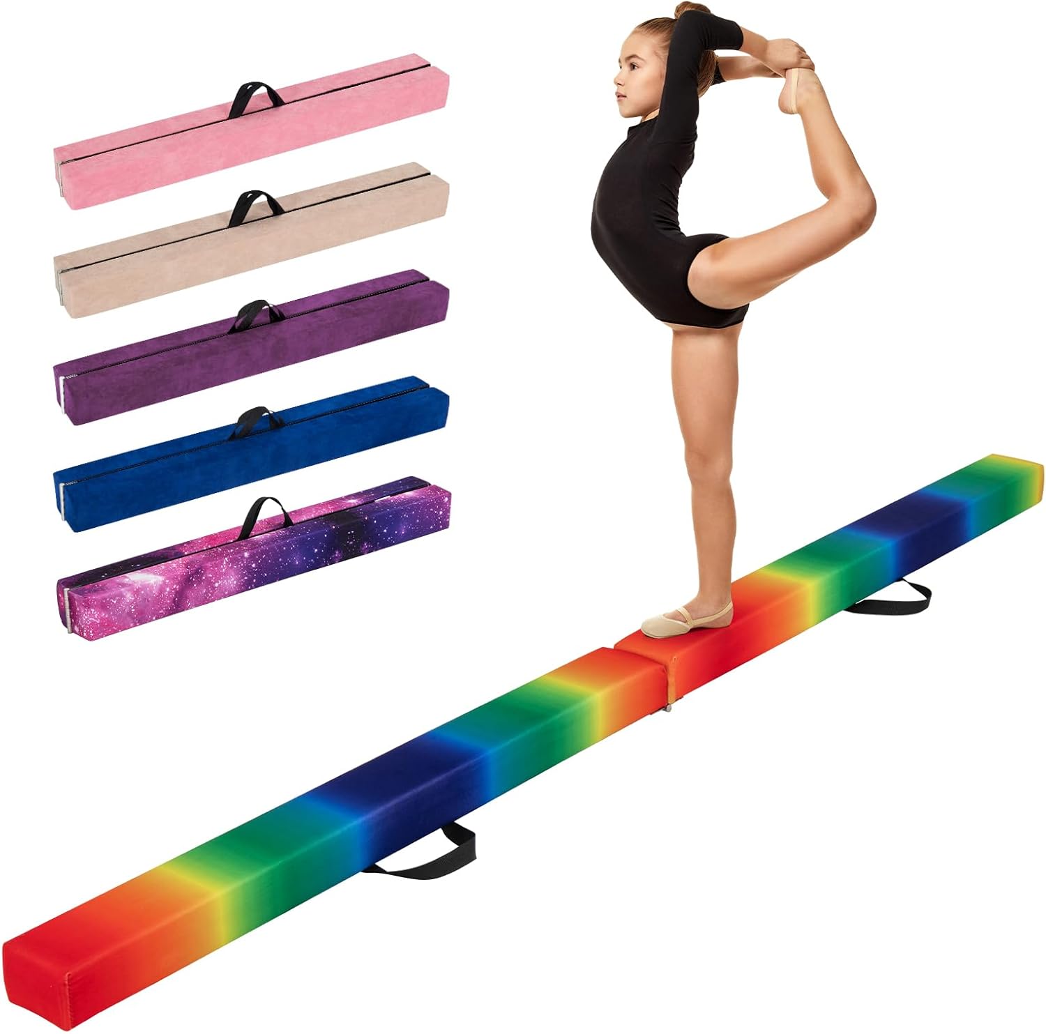 Trave Di Equilibrio Pieghevole Per Bambini E Ragazzi - In Schiuma EPE, Base In Legno, Fondo Antiscivolo