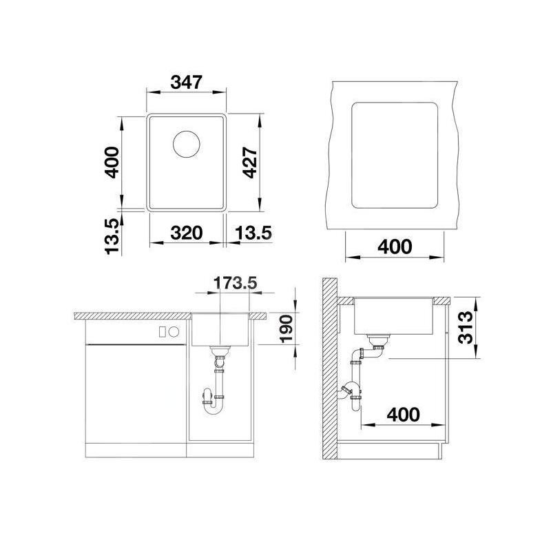 Evier Blanco Subline 320-F Silgranit - ANTHRACITE - 2