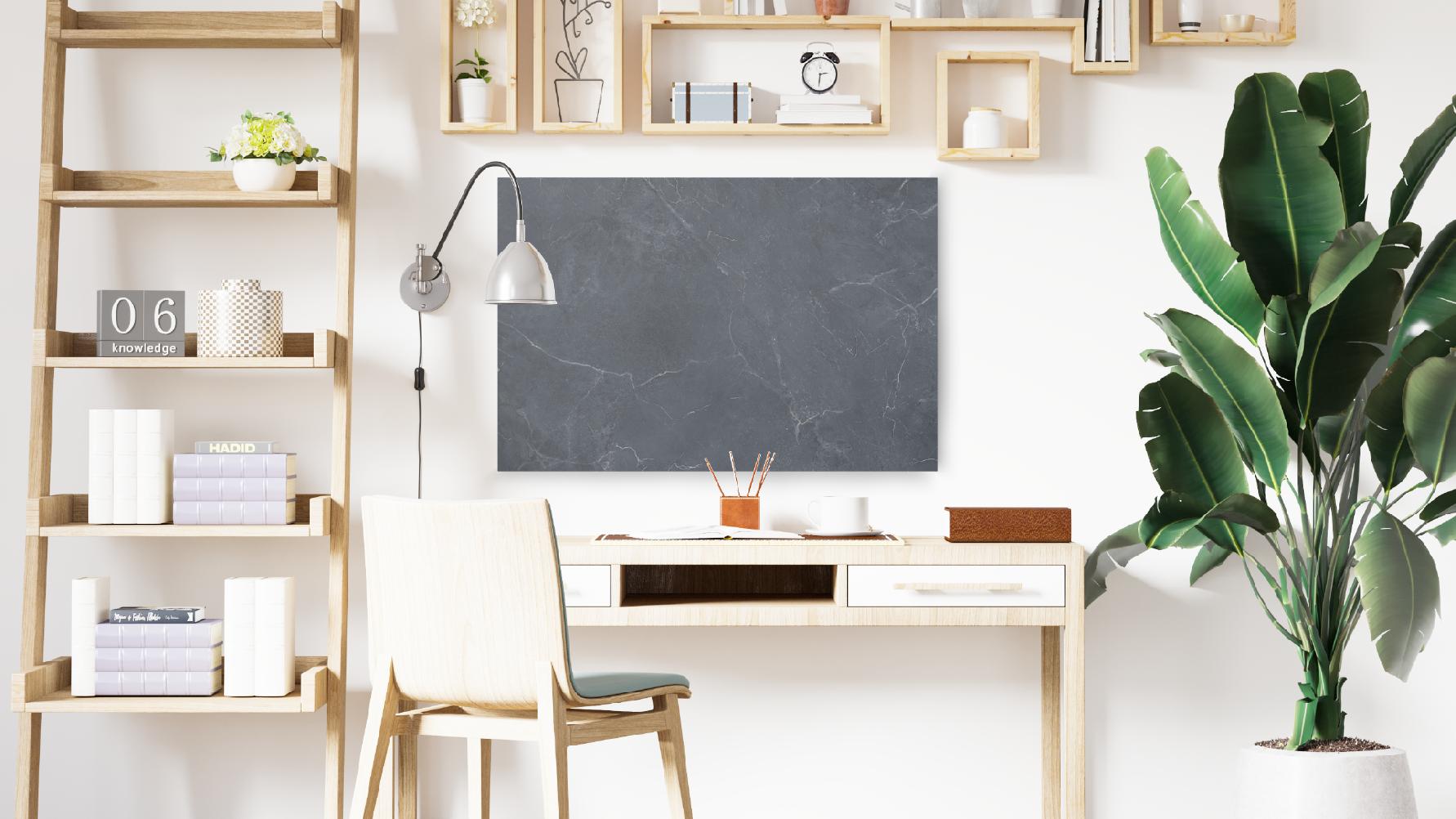 Tableau Magnétique en Métal Motif Marbre Gris 60x40cm, MetalBoards pour tout type d'Aimants - 2