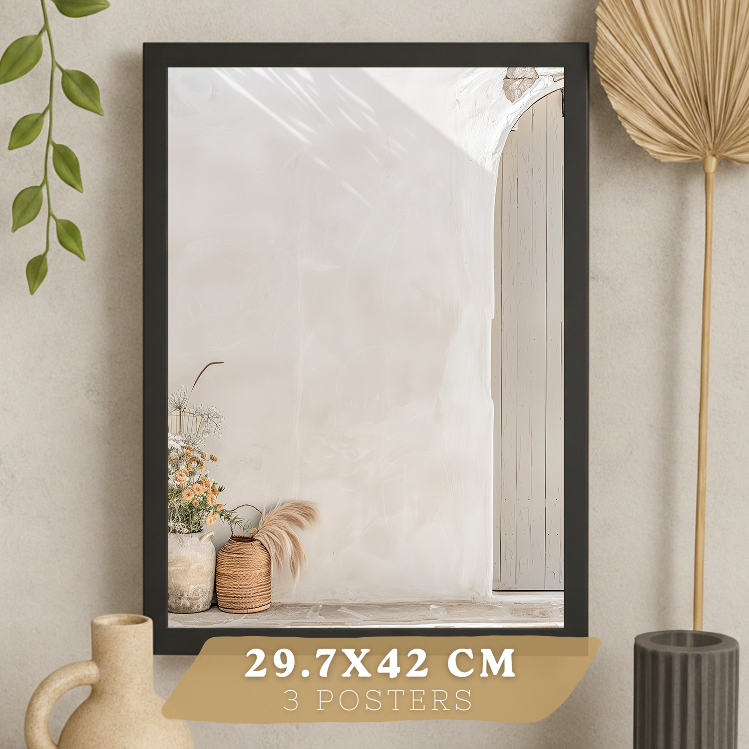 Ensemble De 3 Affiches Décoratives Sur Le Thème De Plage/mer. Décoration Murale. Poster Mural Minimaliste Et Moderne. Décoration Pour Salle De Bain A3 - 4