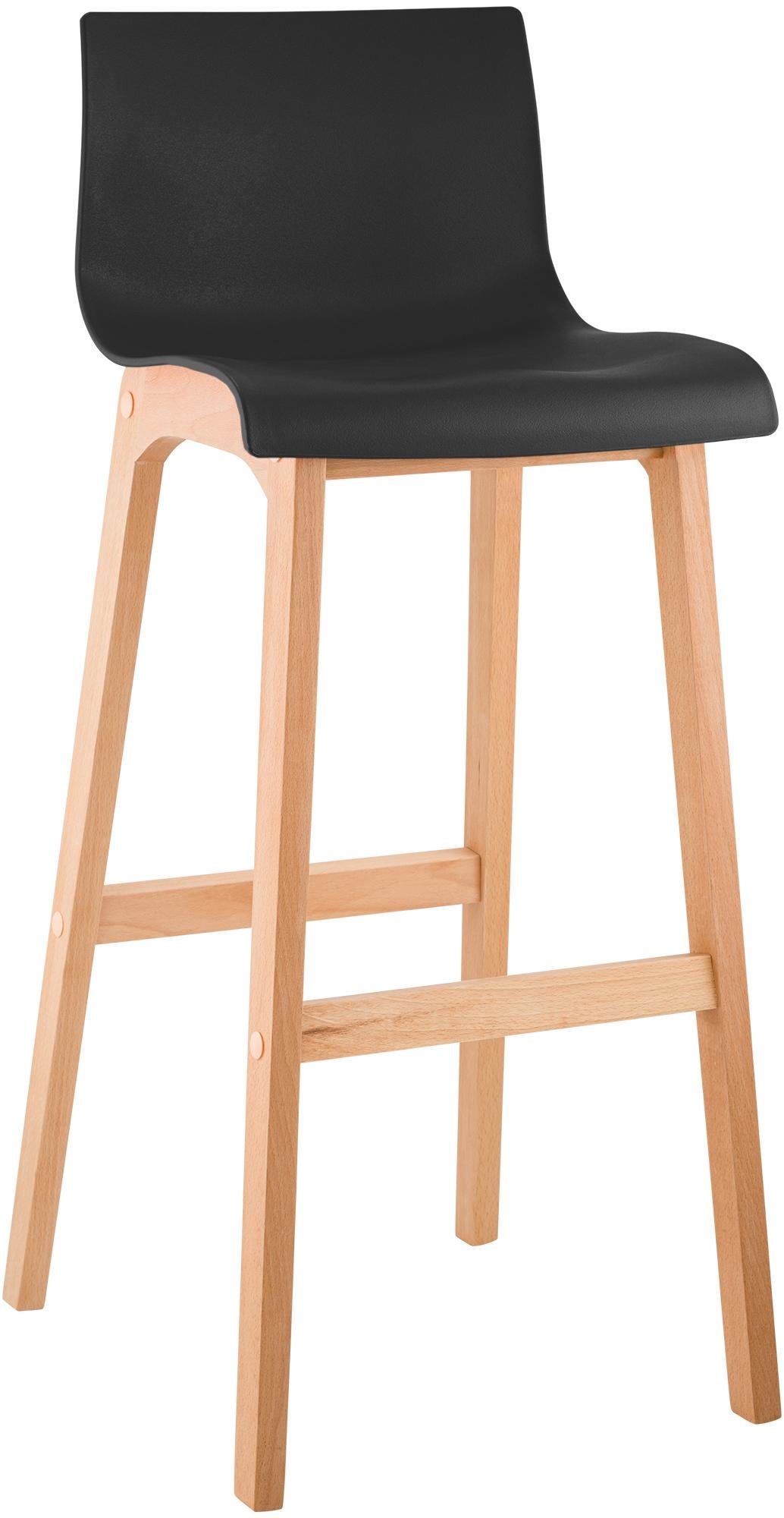 Hoover natura taburete de bar estructura 4 patas negro