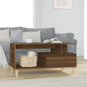 Petite Table Basse Chêne Marron Foncé 101x49cm - Bois D'ingénierie - Neuve