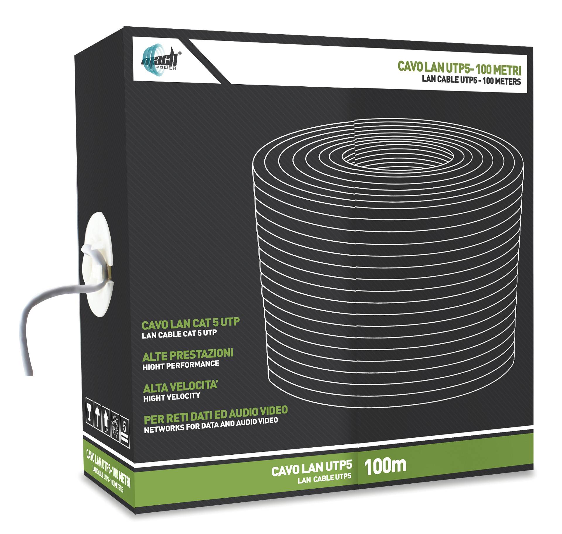 Câble réseau CAT5E UTP 100mt en bobine, certifié CPR - 4