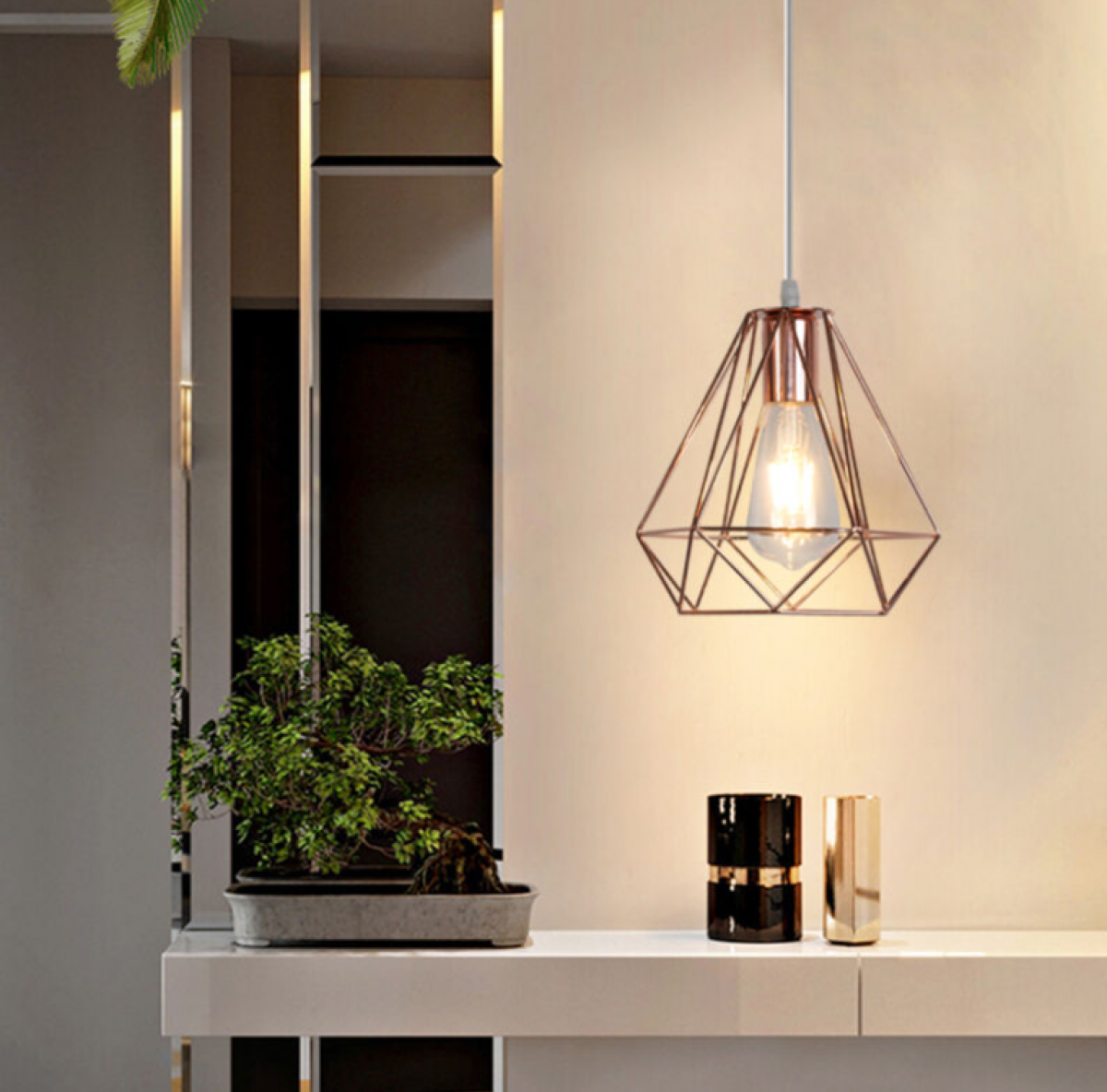 NETTLIFE Plafonnier Salon Plafonnier Vintage - Lampe De Cuisine Blanche Abat Jour Papier Design Industriel G9 96864573