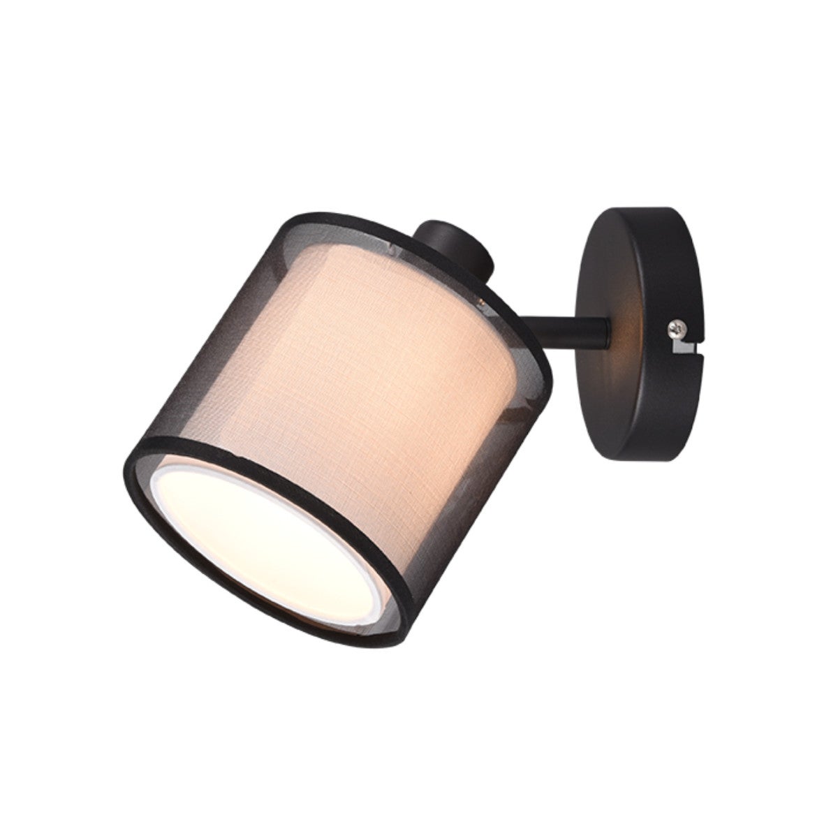 Lampa wisząca Burton biało-czarna 1xE14x28W wym: 19,5 x 12,5 x 18,5 cm tkanina Trio