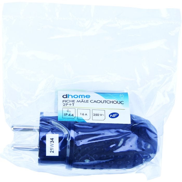 Fiche électrique - Étanche - Dhome - 2P+T - 16 A - Mâle - IP44 - 3
