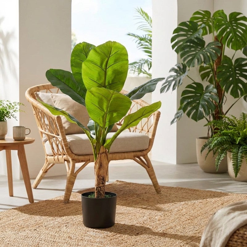 Bananier artificiel de 86 cm avec pot | Plantes en plastique pour la décoration intérieure et extérieure - 4
