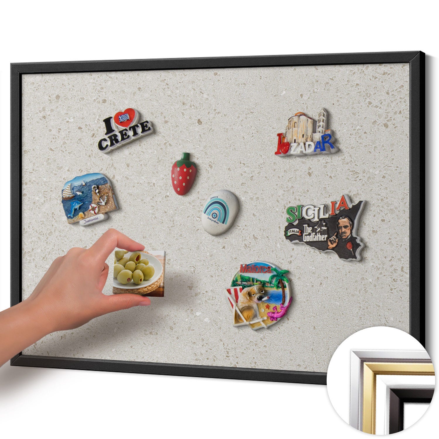 Tableau aimanté décoration murale design pour magnets et photos - Grès ...