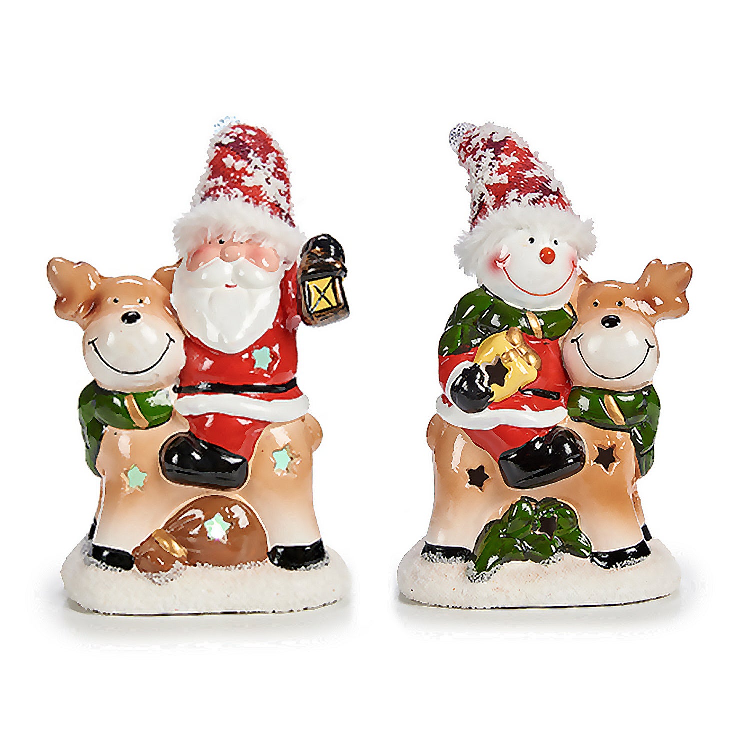 Lot De 2 Figurines De Rennes En Résine, Sculptures, Décoration Pour