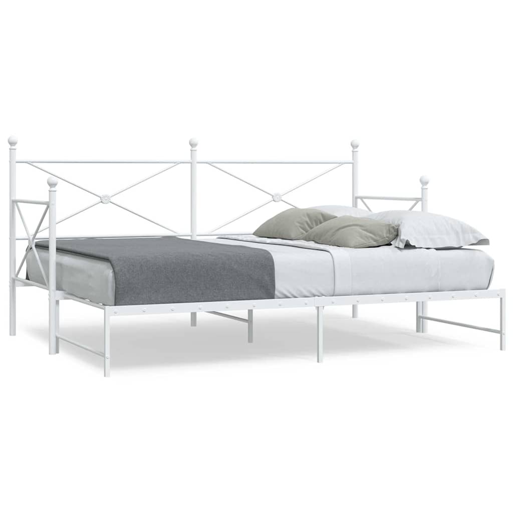 Maison exclusive - diván con nido sin colchón blanco 80x200 cm acero