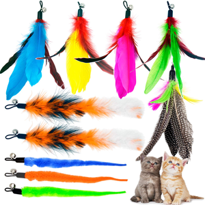 Jouet Pour Chat Avec Bâton Flexible Et Plume Amovible | Fixation Par Ventouse, Jeu Interactif Pour Chaton Et Chat Adulte