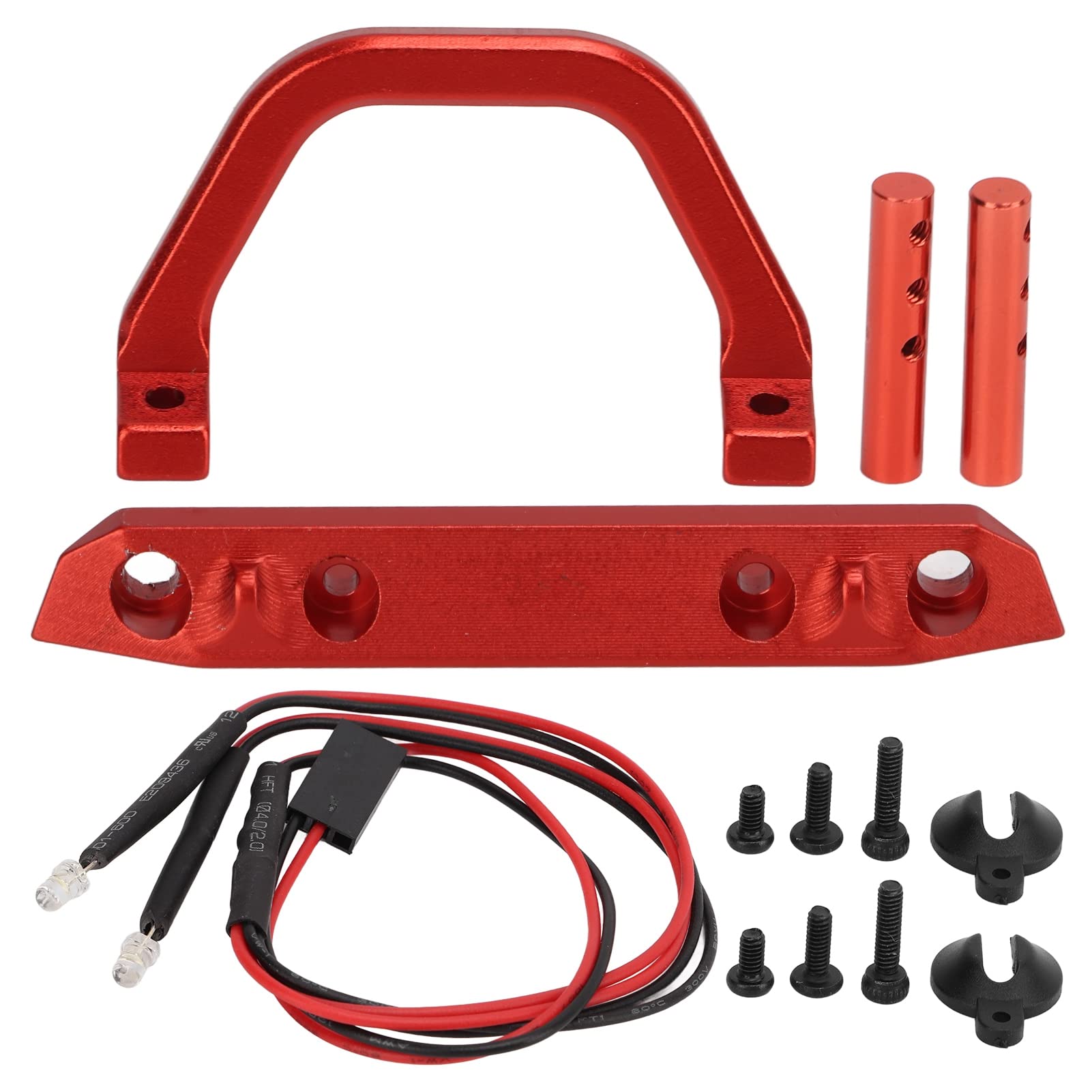 Bumdenuu – Pare-chocs Arrière Métal Avec LED Et Antenne Pour RC TRX4 SCX10 90046 – 1/10