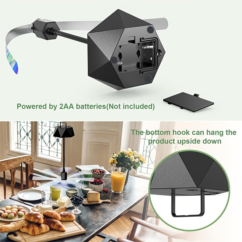 Ventilateur anti-mouches, 2 ailes – éclairage LED – alimentation par piles ou USB – répulsif doux et efficace, pratique pour les repas et les voyages - Et votre maison devient une oasis de bien-être
