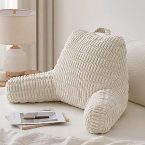 Milliard Cuscino da Lettura con Memory Foam Tagliuzzato, Cuscino a Cuneo con Federa Peluche - ideale per Divano, Leggere, Giocare o Lavorare (Blu, 45 x 38cm