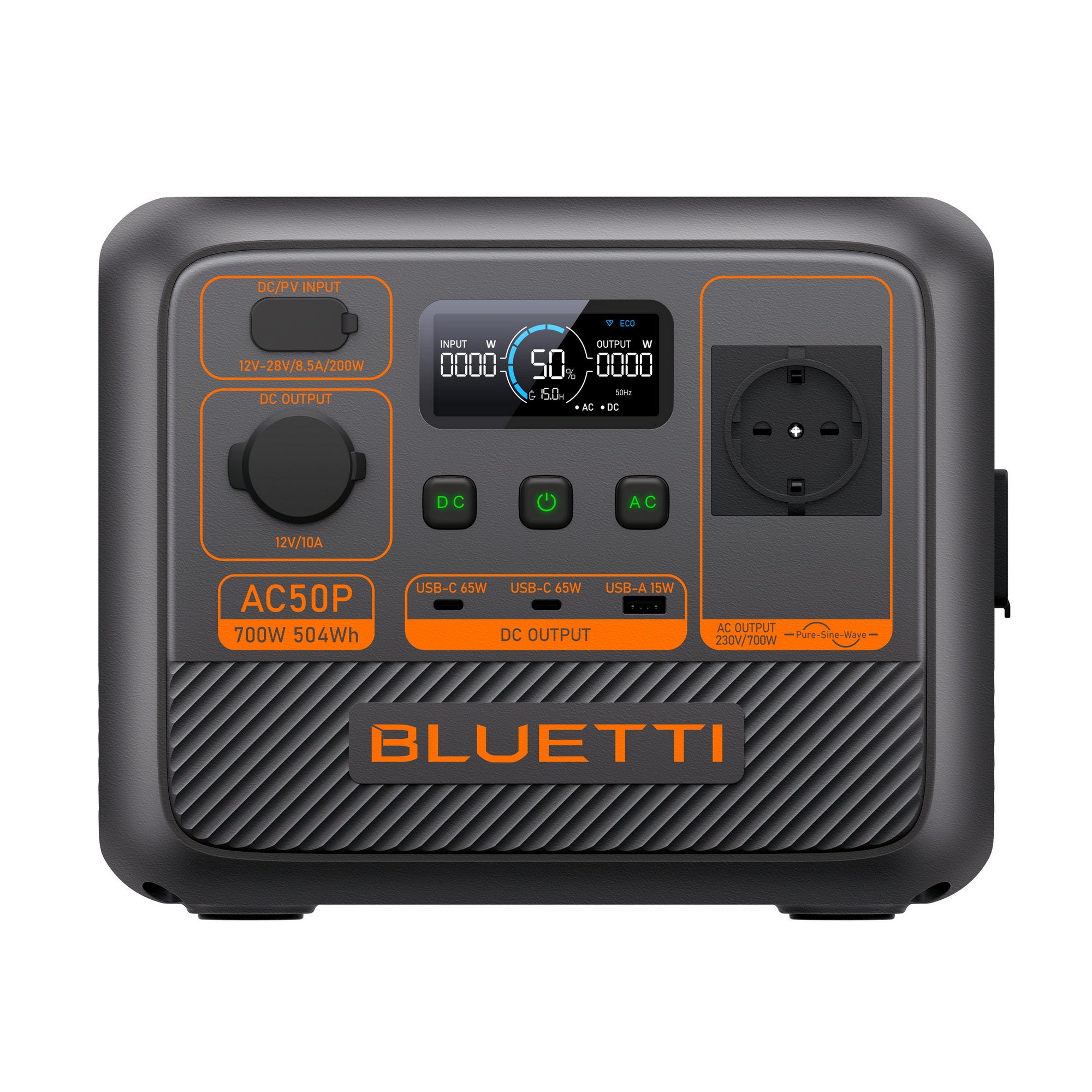 Kit BLUETTI Premium 50(AC50P) com Painel Solar 220 W - 504Wh, Gerador Solar 1x700W - 4