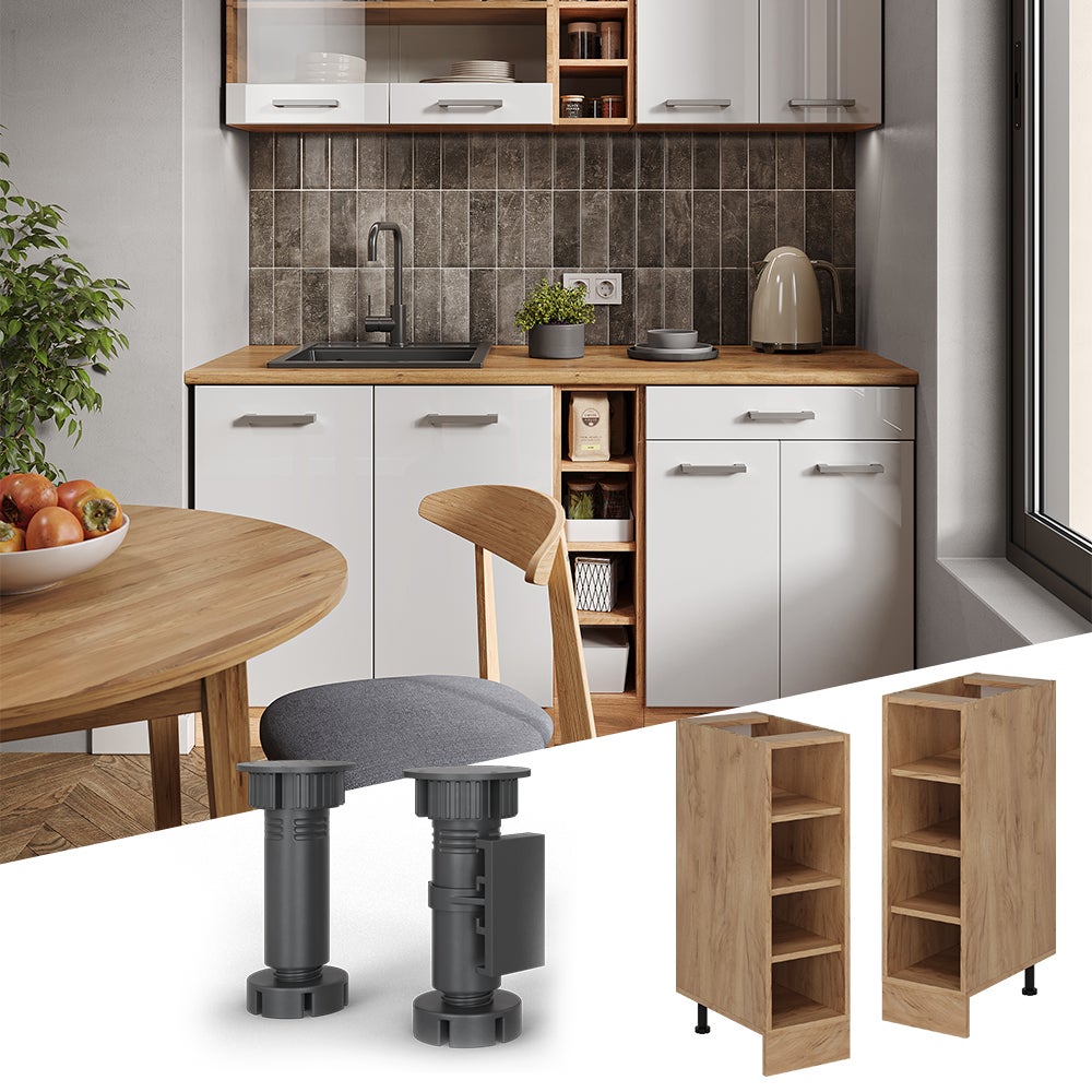 Vicco Etagère de cuisine R-Line, Chêne de force doré, 25cm sans PT - 3