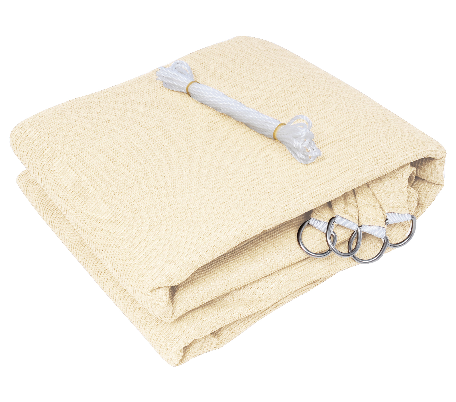 Voile d’ombrage rectangulaire 4x6m, en HDPE, protection contre le soleil avec protection UV pour jardin/terrasse, Crème, WOLTU - 2