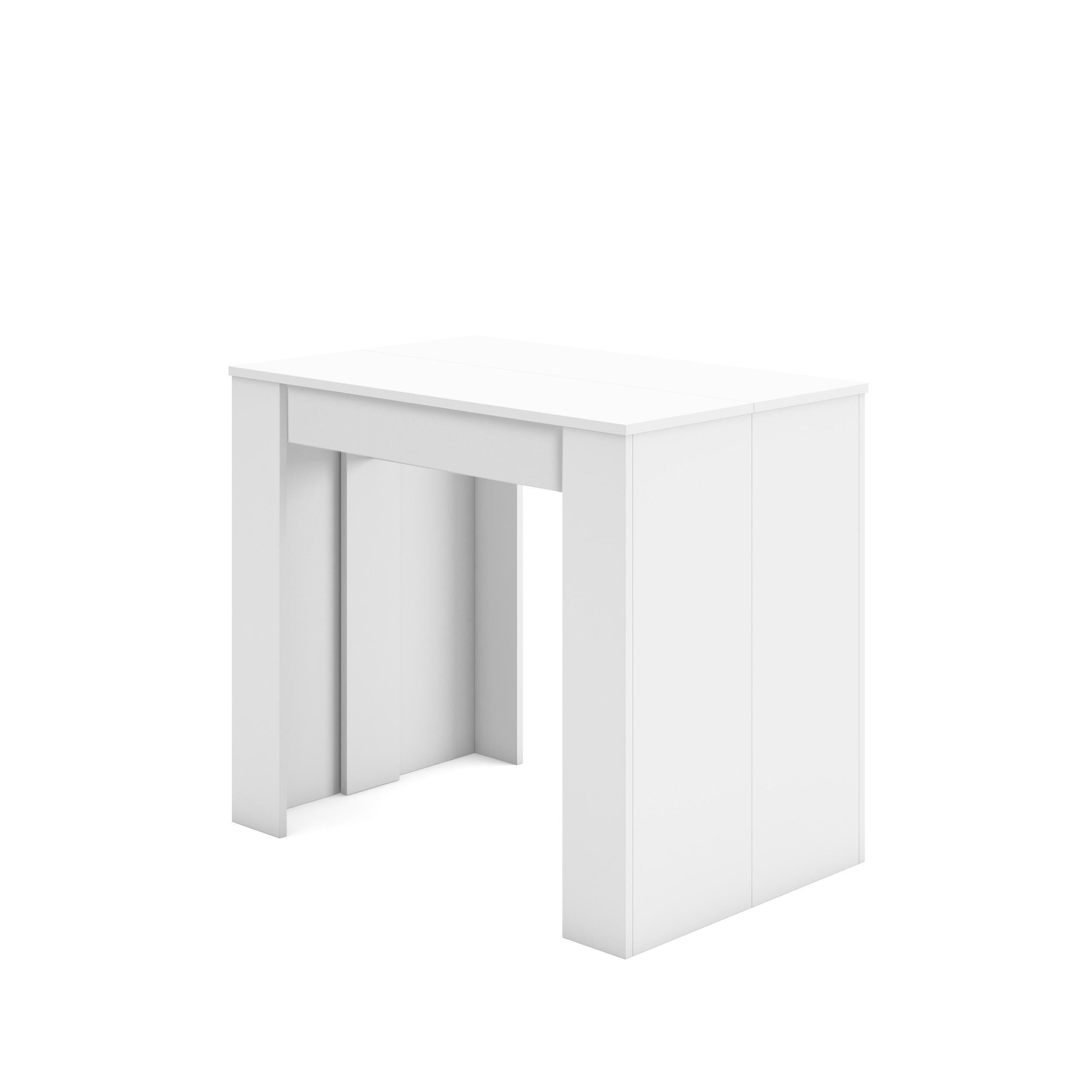 Mesa Consola extensible, 262x90x77cm, Para 12 comensales, Comedor y cocina, Blanco - 6