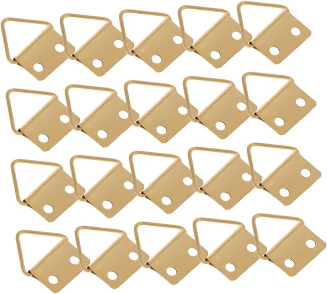 Paquete de 100 ganchos metálicos triangulares para montaje en pared, ideales para marcos de fotos. Fijación invisible para cuadros y pinturas al óleo.