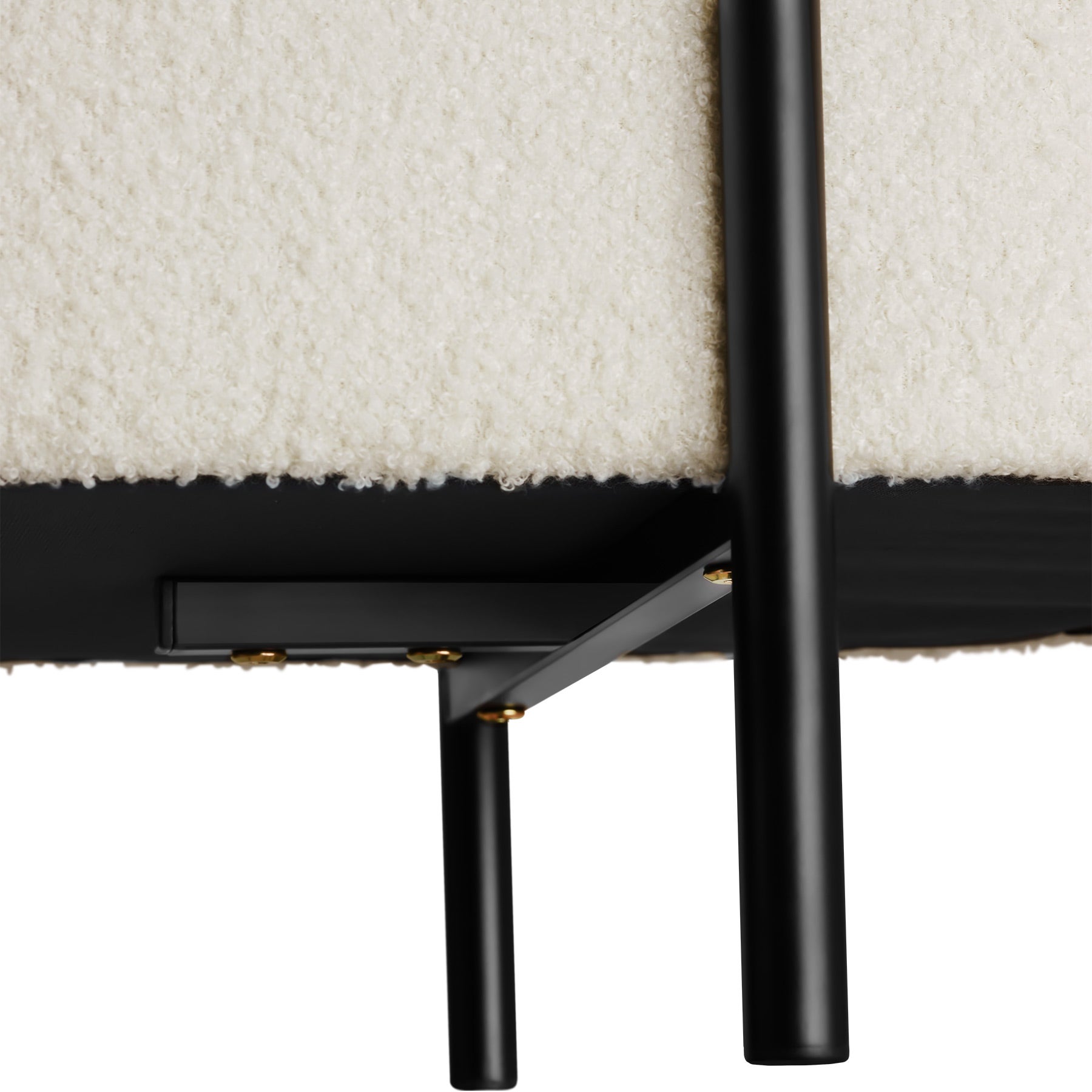 Banc rembourré en bois MDF et aspect tissu bouclé avec espace de rangement TECTAKE - 5