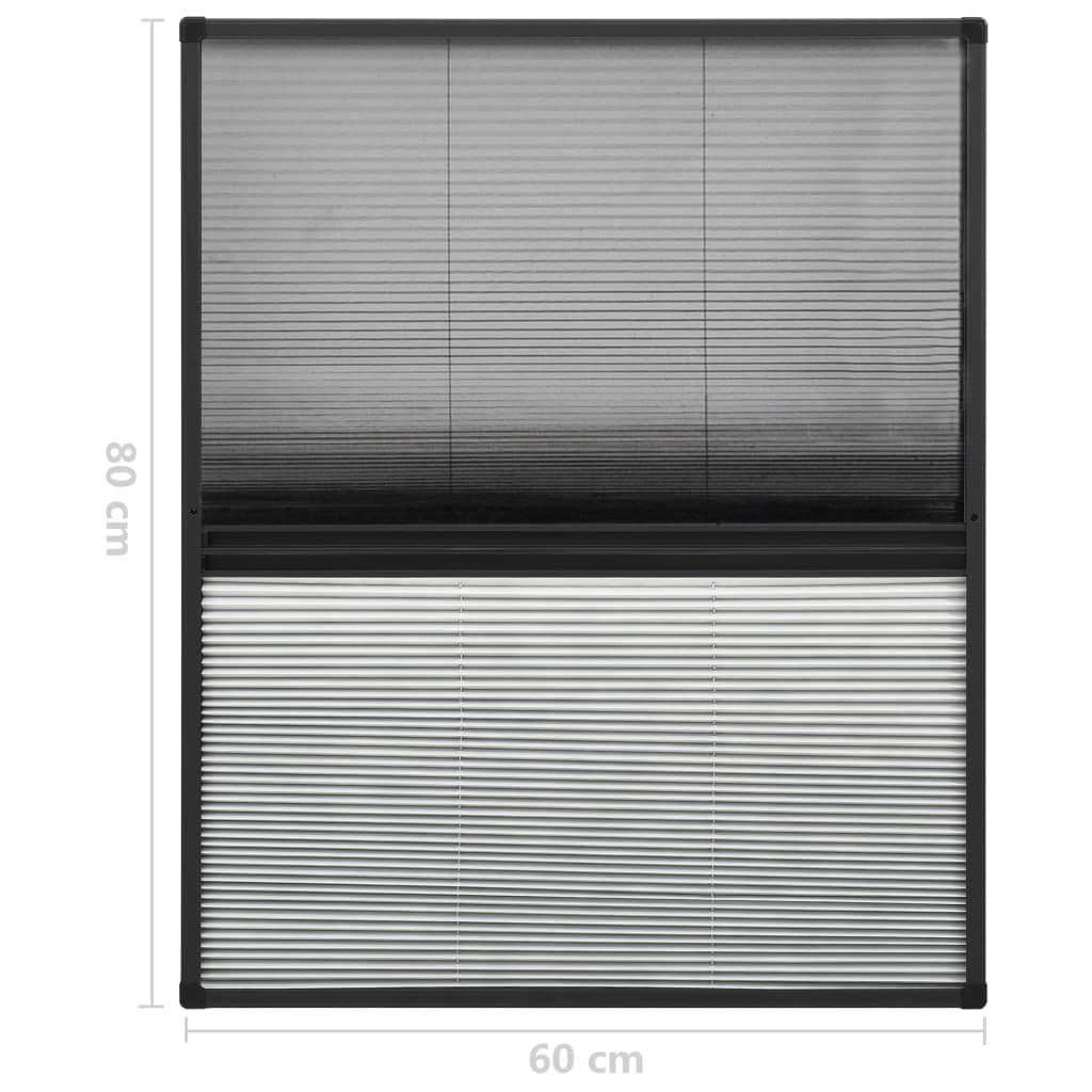vidaXL Moustiquaire plissée pour fenêtre Aluminium 60x80cm avec auvent - 6