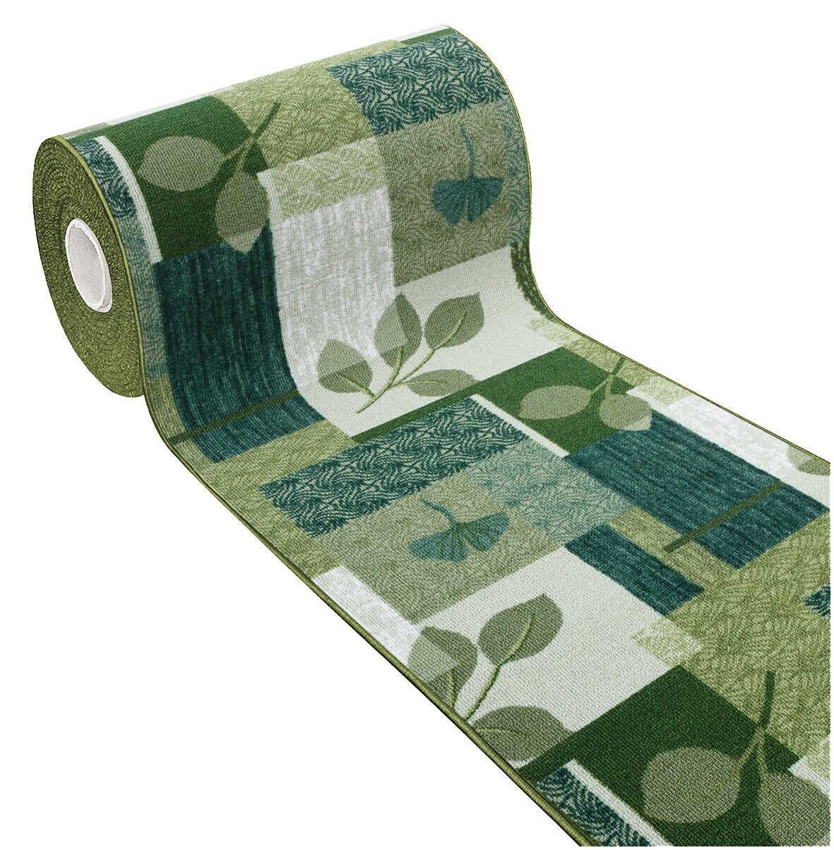 Alfombra de cocina 57x140 cm corredor antideslizante bordeada camino entrada diseño hoja verde