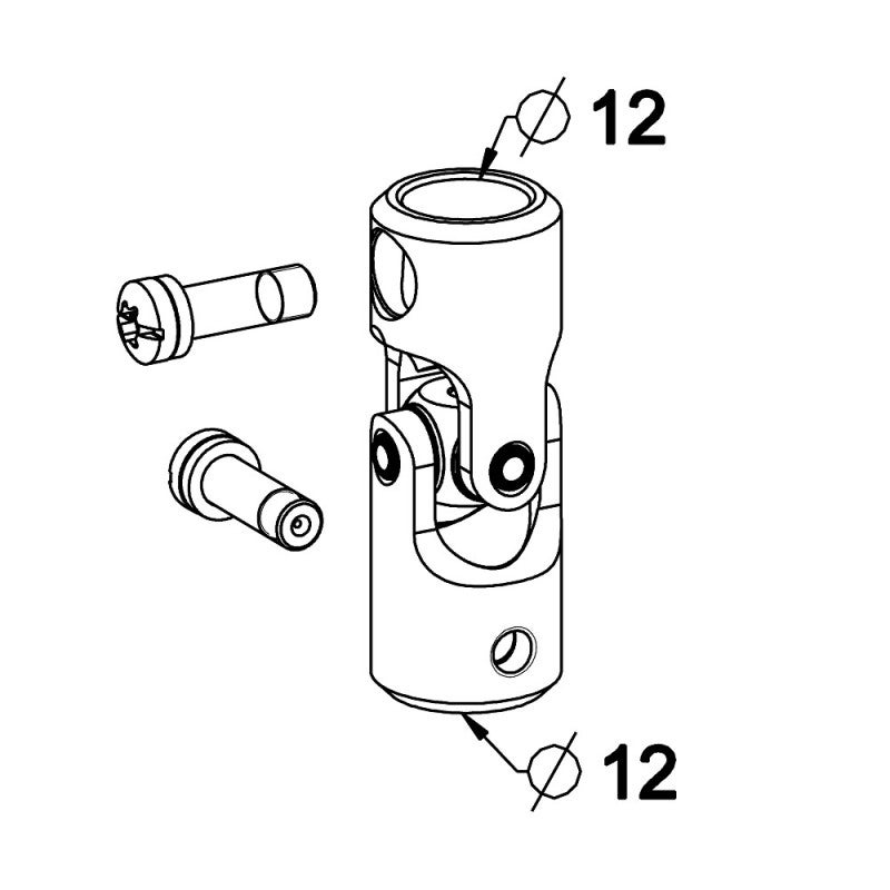 Genouillère pour sortie de caisson et manivelle de volet roulant Ø12 mm - 2