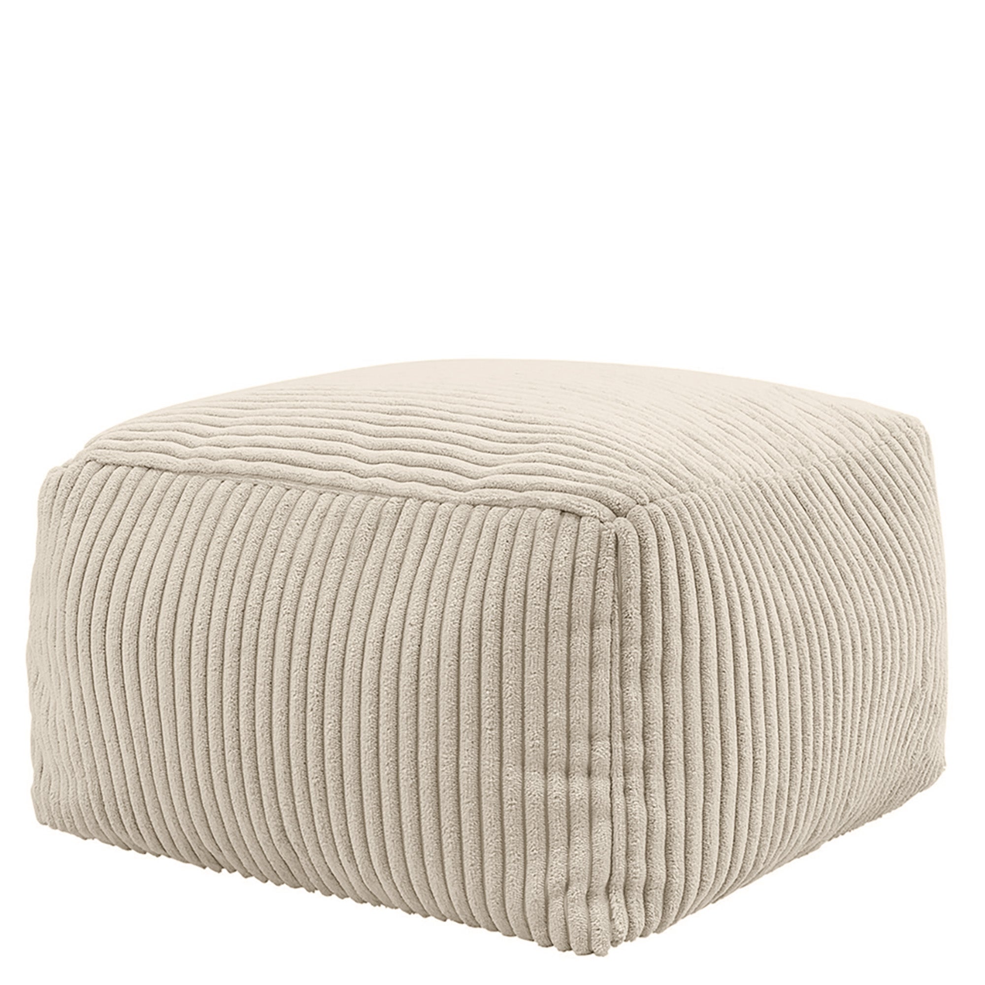 Pouf Icon poggiapiedi Icon, soggiorno, camera da letto, velluto a coste beige ghiaia, 85x85 cm, Made in Germany, Oeko-Tex® - 7