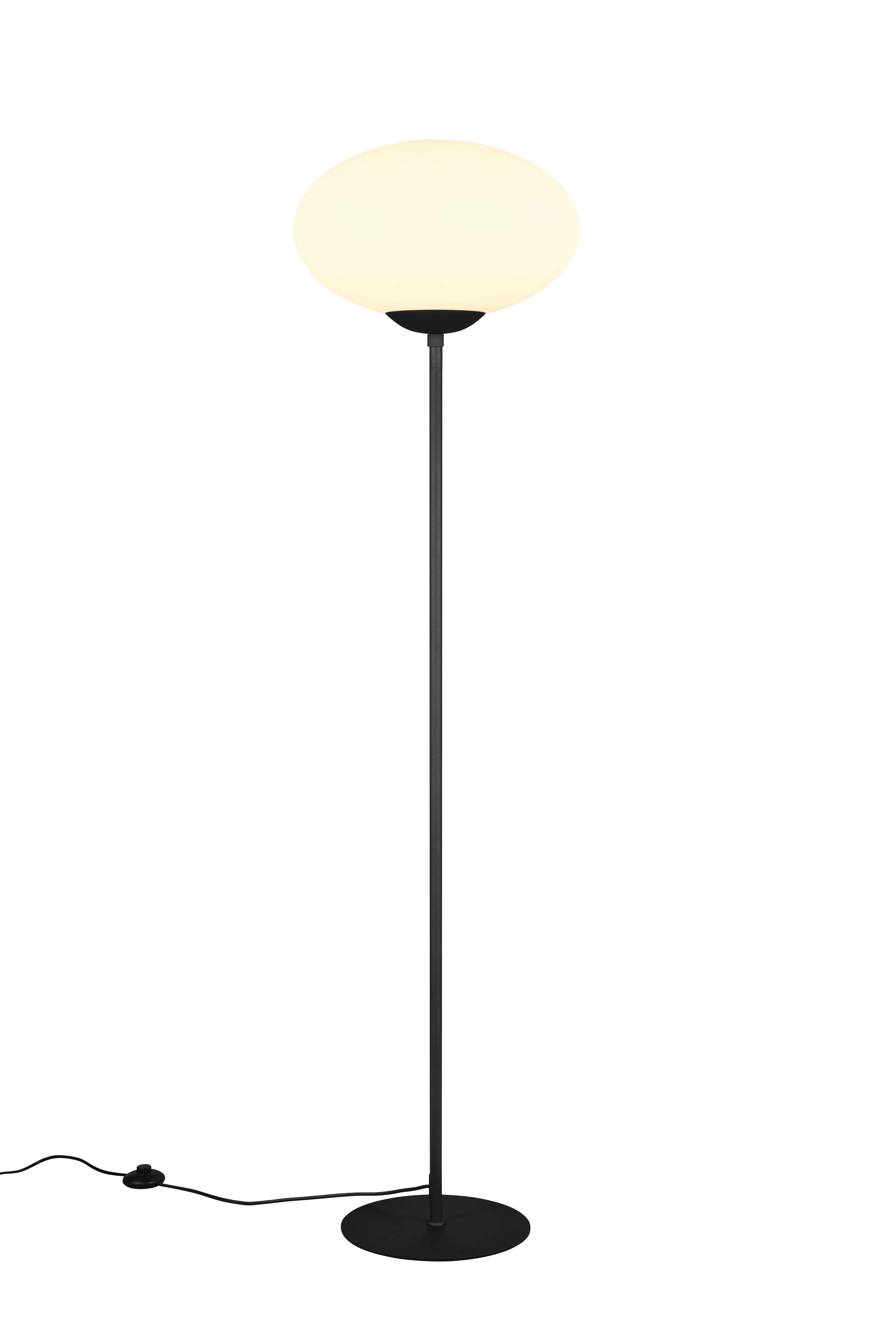 Lampa podłogowa stojąca Fomento czarno-biała 1xE27x15W wym: 150 x 40 x 40 cm szkło Trio