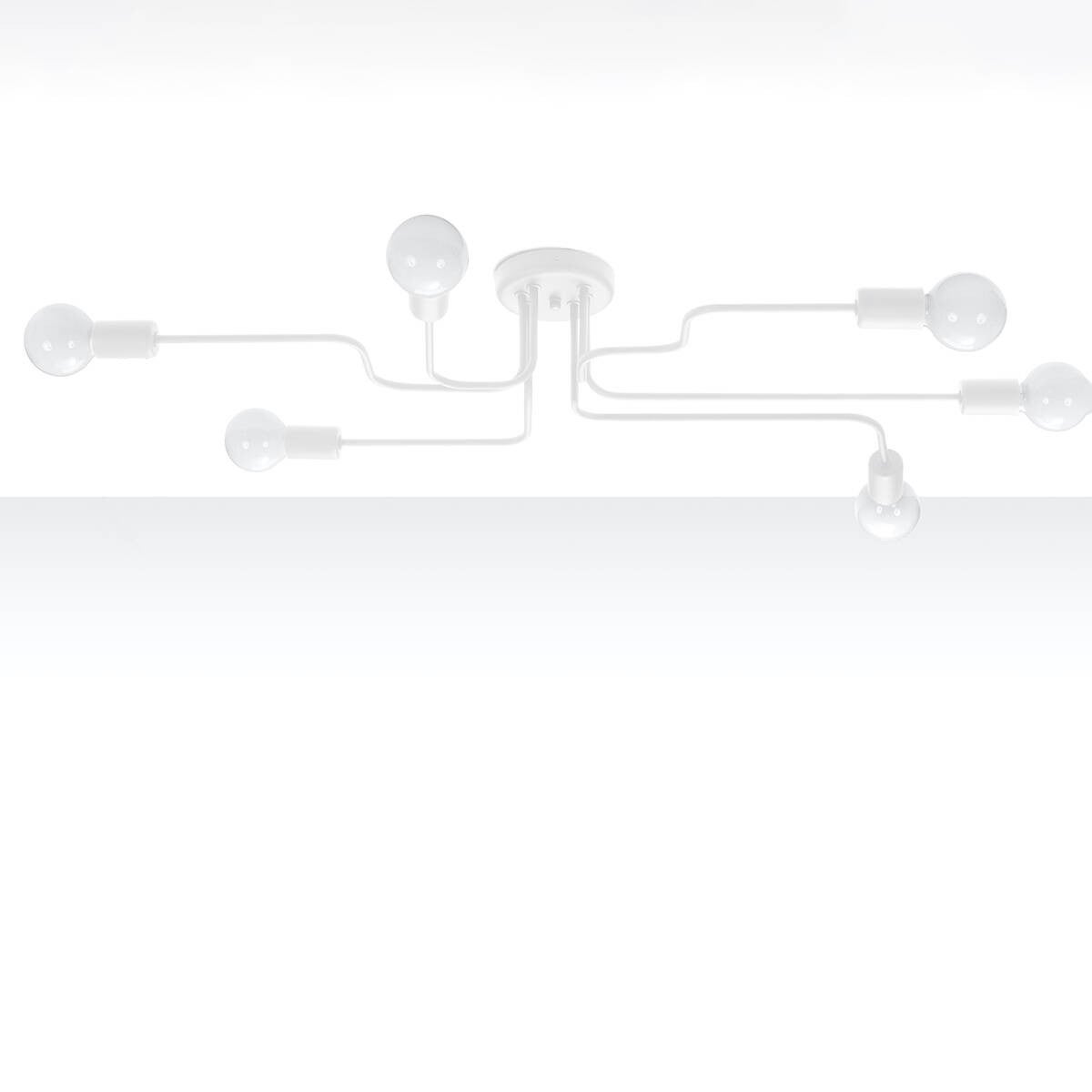 Lampa sufitowa wisząca Vector biała 6xE27x15W wym: 15,5 x 80 x 64 cm metal Sollux Lighting