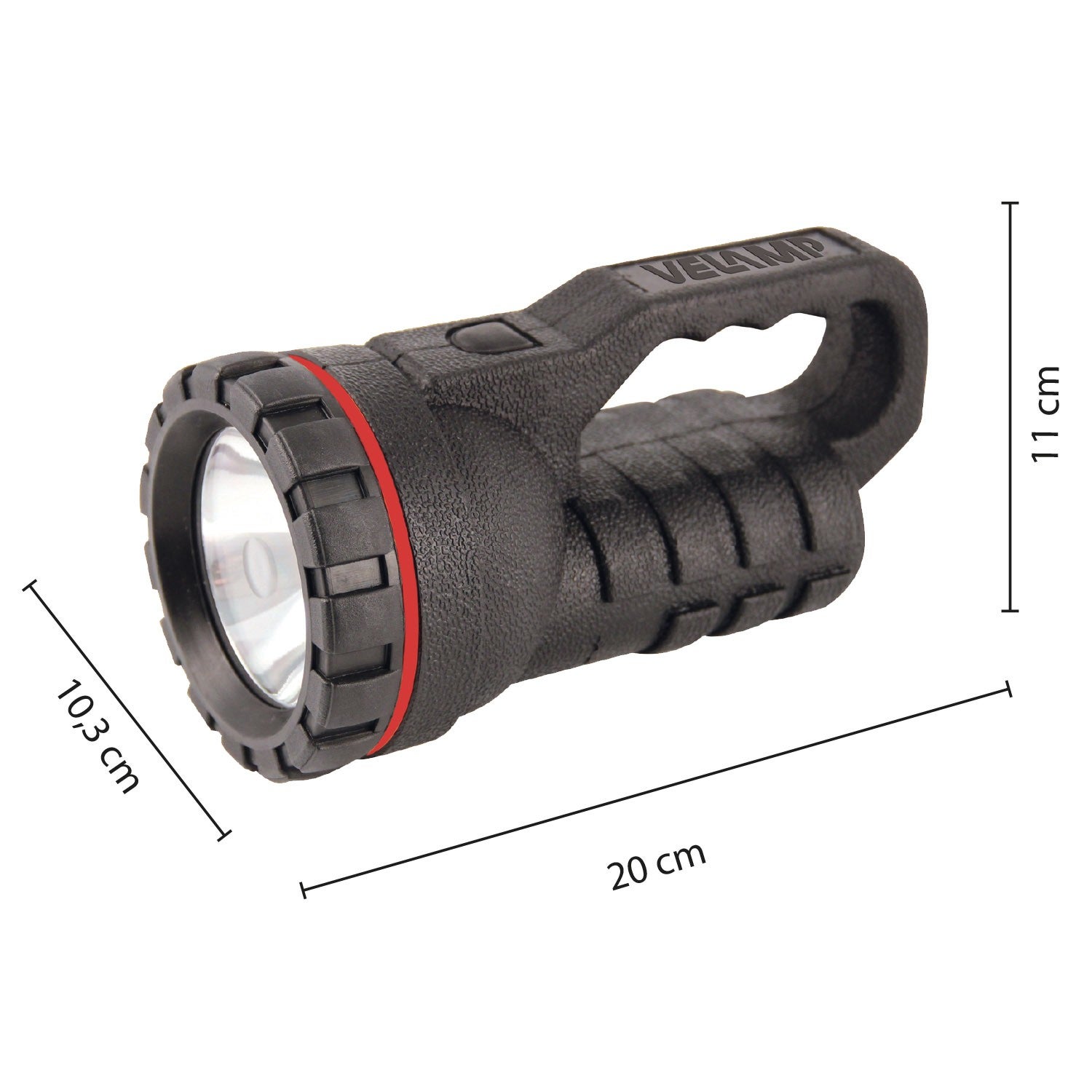 Phare à main en caoutchouc (incassable) LED 0,5W (2D non fournies) Autonomie 100h - 2