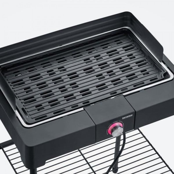 SEVERIN - PG8568 - Barbecue elettrico a libera installazione, 2200 W, griglia in alluminio pressofuso, vaschetta per l'acqua che