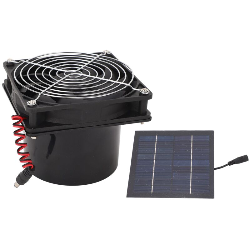 Ventilateur Solaire Portable 12W - Kit Panneau Solaire Extraction Air Pour Camping-Car, Extérieur Et Maison
