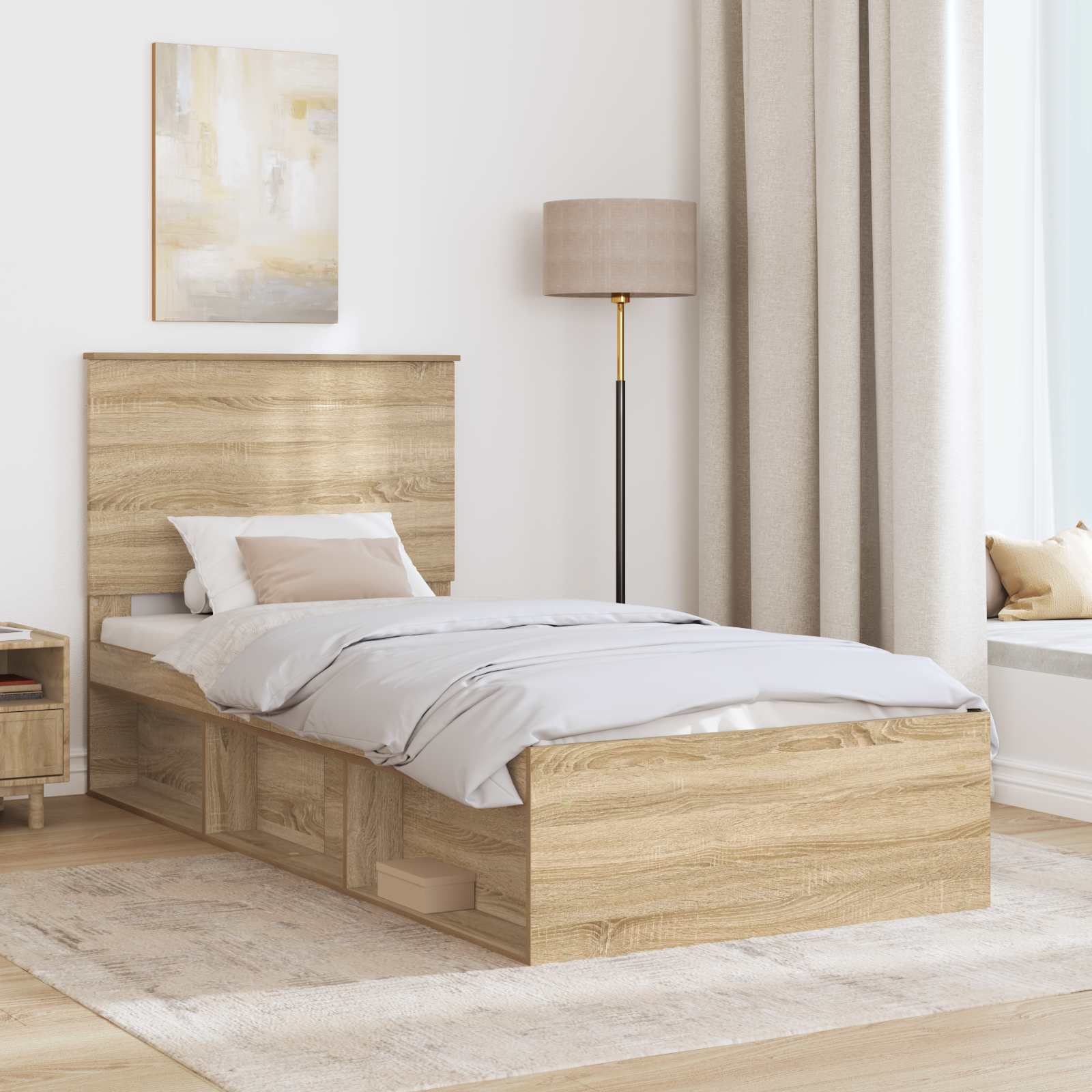 Cadre de lit 100 x 200 cm en bois de pin massif - 3