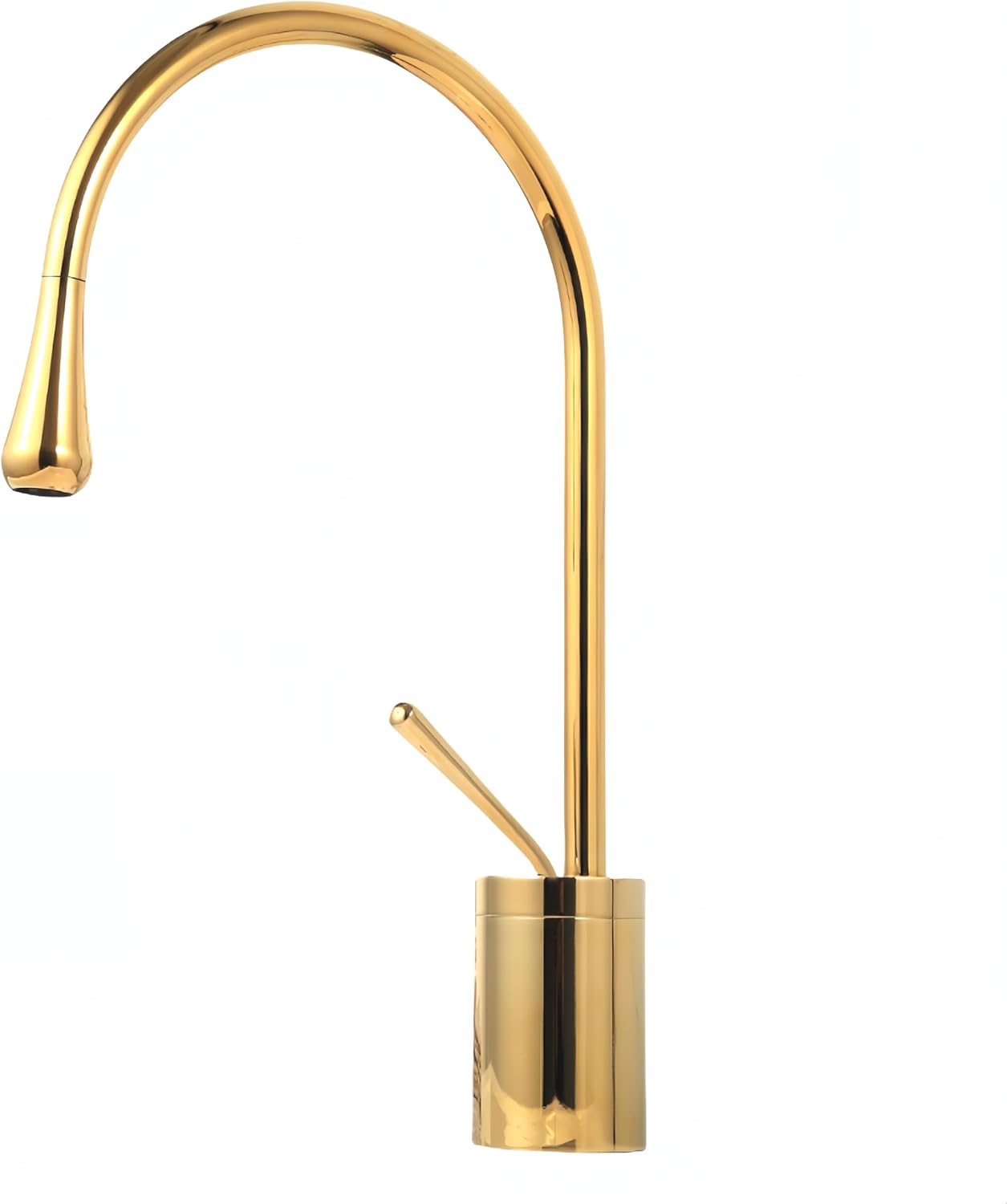 Bateria łazienkowa, mieszacz umywalkowy, ciepła i zimna woda, wysokość 38 cm (złota)