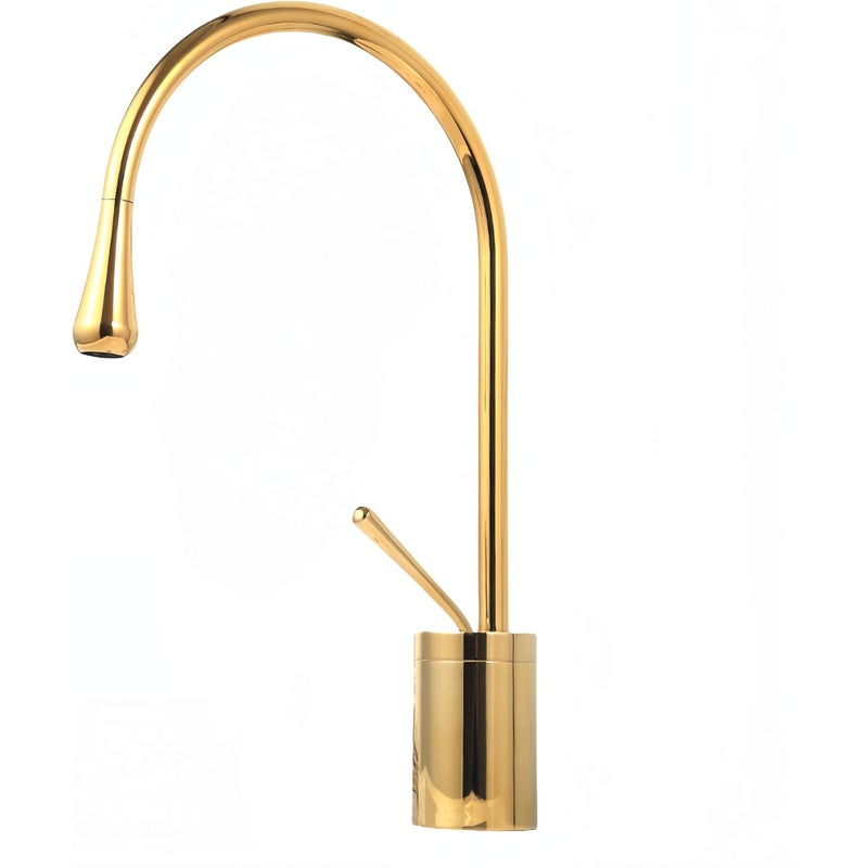 Bateria łazienkowa, mieszacz umywalkowy, ciepła i zimna woda, wysokość 38 cm (złota)