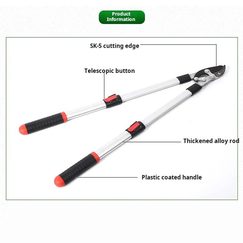 1PC Tesoura de poda profissional tipo bigorna, cortador de galhos pesado, lopper composto premium com cabo telescópico, lâmina SK5, jardim - 3
