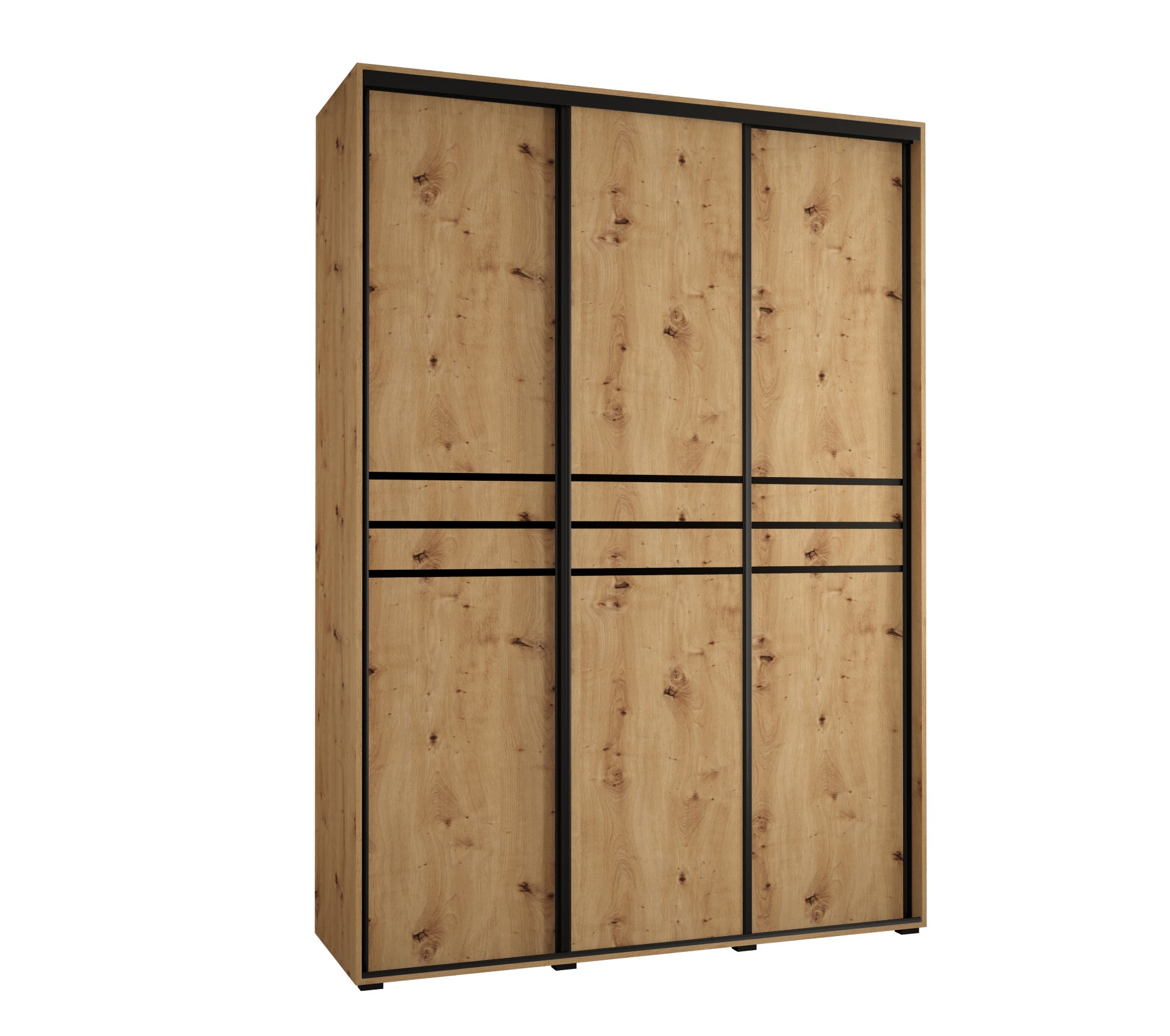 Szafa przesuwna wysoka Davos 10 170 x 45 x 235,2 cm artisan + artisan + u. czarny - Abiks Meble