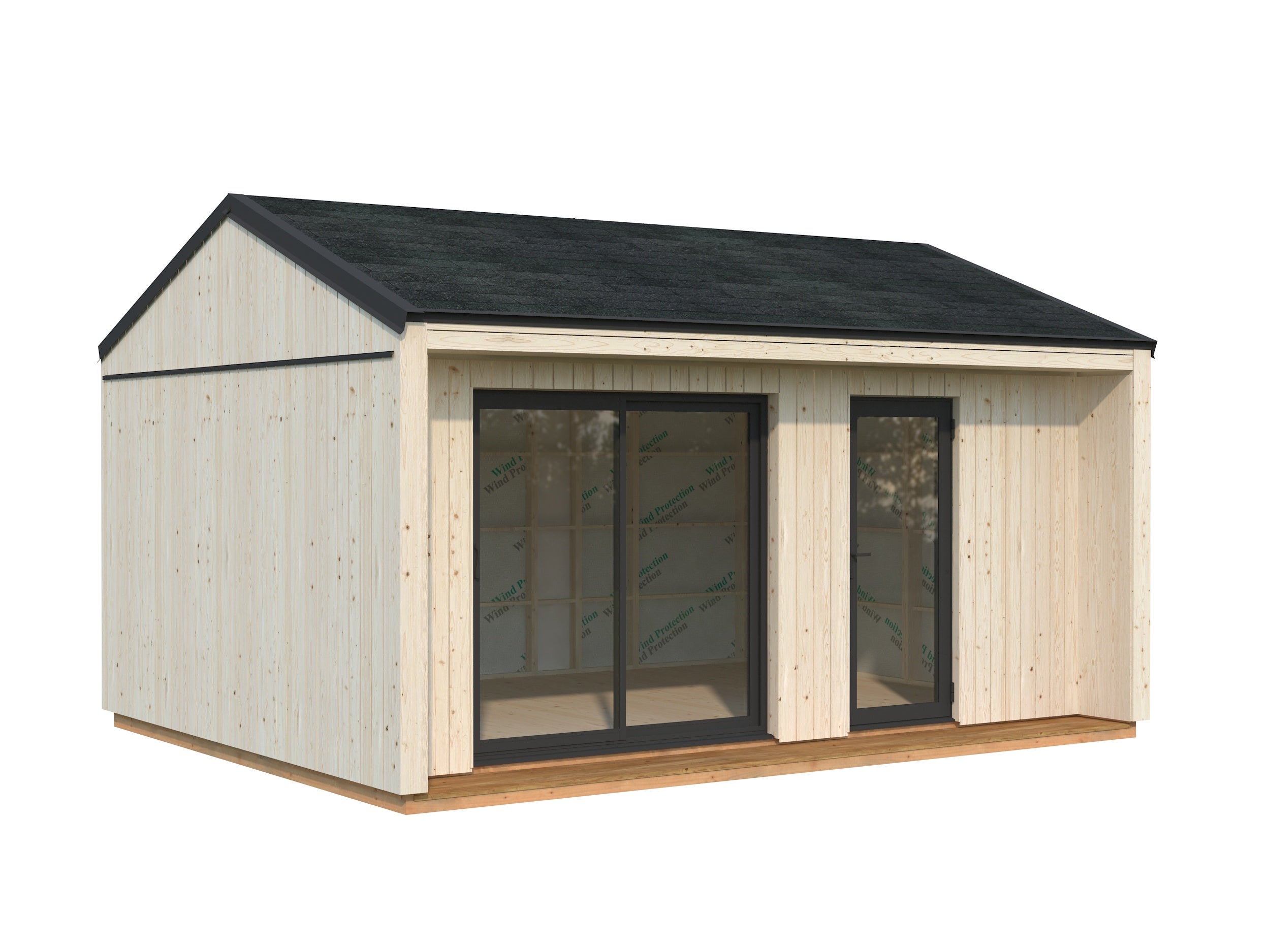 Tiny house en bois Rebekka - PALMAKO - 19,4 m² - 562 x 448 cm - Baie coulissante double vitrage trempé - 2