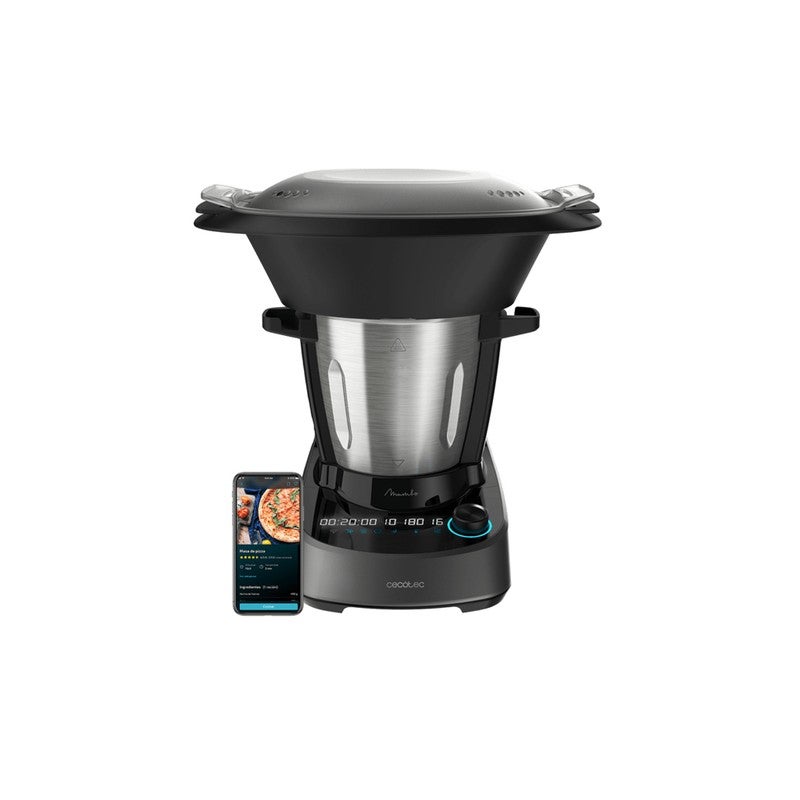 Cecotec Robot di Cucina Multifunzione Mambo 11090. 1600 W, 37 Funzioni, APP, Bilancia e Caraffa da 3,3 Litri in Acciaio Inox Adatto per Lavastoviglie,