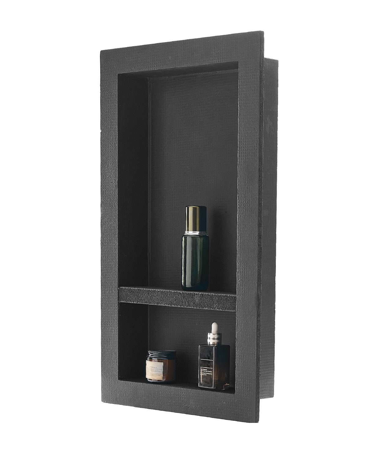 Nicho empotrado baño vevor 10,16x40,64x71,12 cm,estantes modernos,organizador almacenamiento,para jabón,champú,ducha,negro