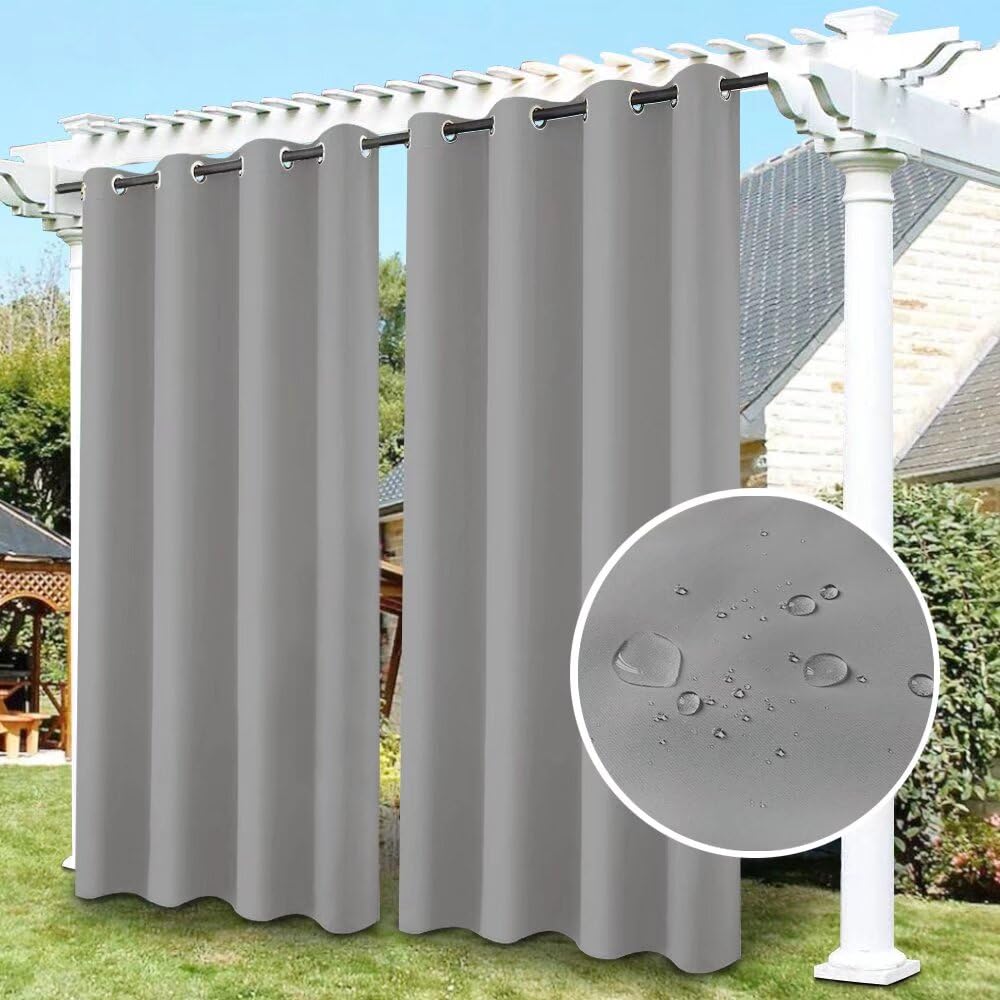 Lot de 2 rideaux opaques et thermiques - Avec illets - 100 occultant