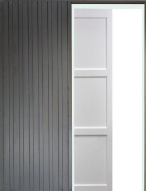porte Coulissante Korya Blanc 3 Panneaux H204 X L83 + Systeme De Galandage Et Kit De Finition Inclus Gd Menuiseries