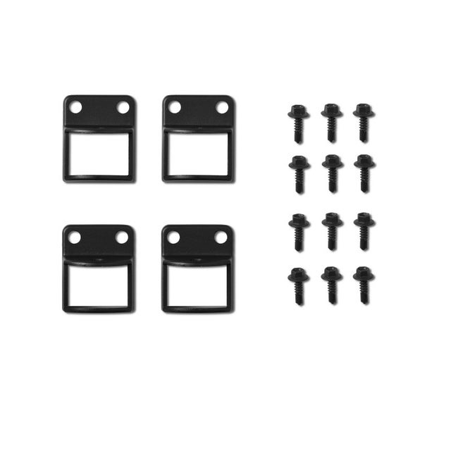 Lot de 4 fixations pour clôture aluminium tradition style ferronnerie Noir