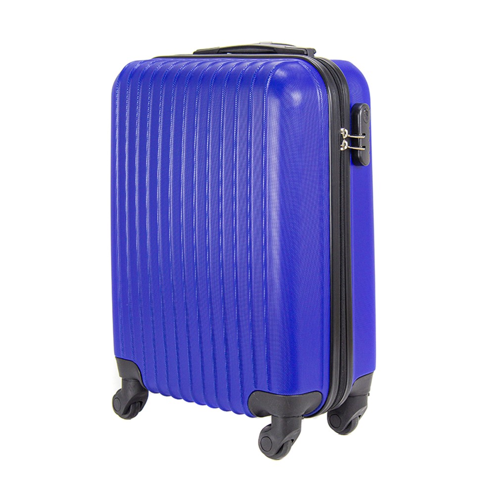 Maleta de cabina de mano pequena para viajar en avion 4 ruedas 360 azul Leroy Merlin